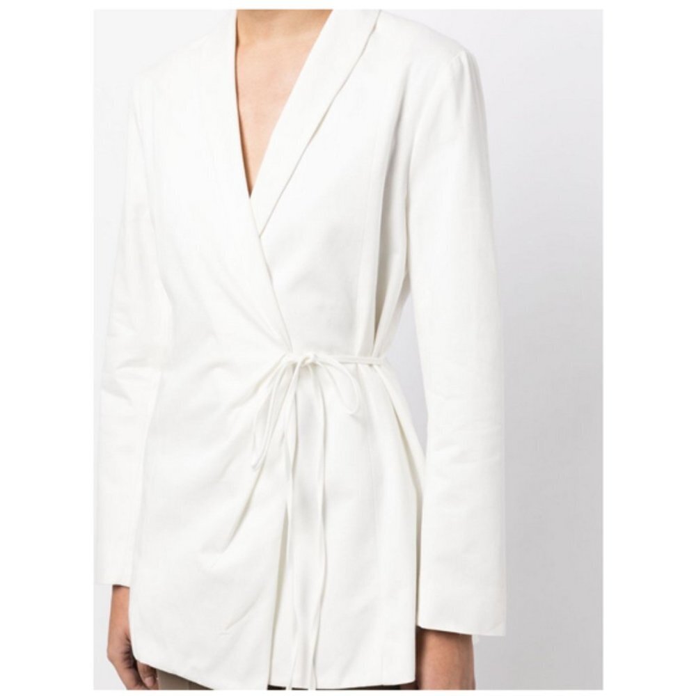 Merlette Vanda Tied-Waist Wrap Jacket Designer Sz M Minimalist